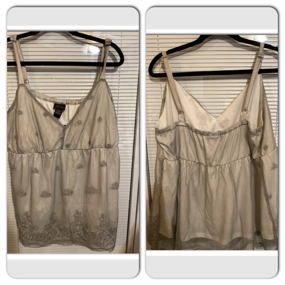 Torrid Size 1  Grey mesh babydoll tank